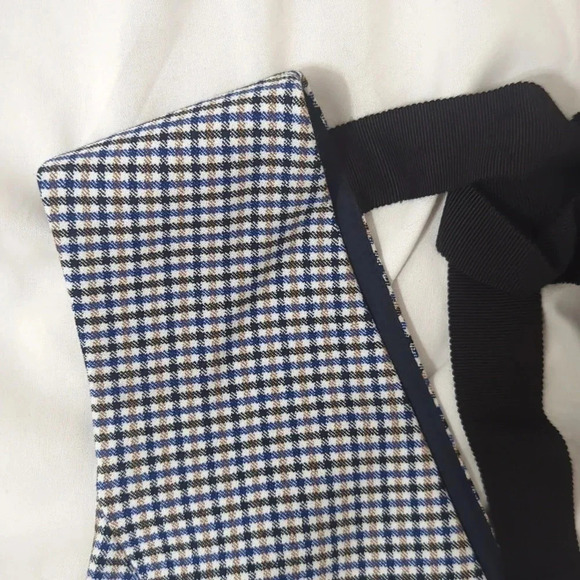 Banana Republic Houndstooth Check Tie-Back Sheath Dress, Color Blue/White Size 6 - Picture 6 of 16